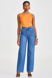 Calça Jeans Wide Leg Alta Thassia Amaral