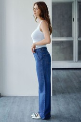 Calça Wide Leg Jeans Media Thay