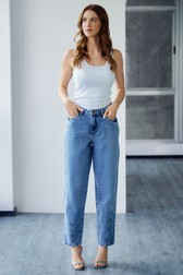 Calça Balloon Jeans Media Brooke