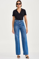 Calça Wide Leg Jeans Alta Thassia Manfrin