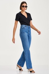 Calça Wide Leg Jeans Alta Thassia Manfrin