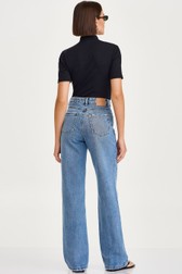 Calça Wide Leg Jeans Alta Thassia Borba