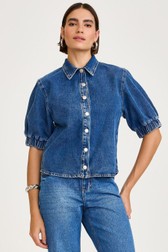 Camisa Jeans Cropped Daisy Moore