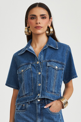 Camisa Jeans Cropped Loren