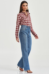 Calça Wide Leg Jeans Thassia Scarpelli 
