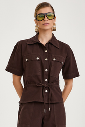 Camisa Over Daiana Café