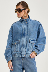 Jaqueta Jeans Bomber Adley