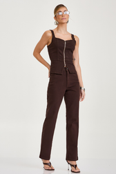 Calça Reta Ariana Café