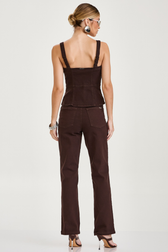 Calça Reta Ariana Café