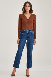 Calça Jeans Reta Silvia Sasaki