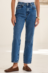 Calça Reta Jeans Zayra Moreau