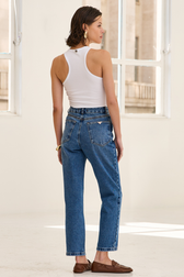 Calça Reta Jeans Zayra Moreau
