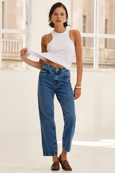 Calça Reta Jeans Zayra Moreau