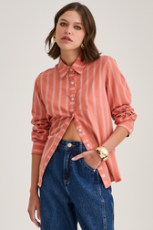 Camisa Nilda Listras Coral