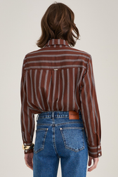 Camisa Nilda Listras Café 