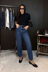 Calça Reta Jeans Zayra Moreau