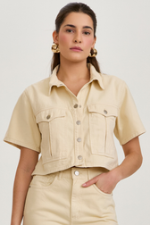 Camisa Cropped Loren Vanilla
