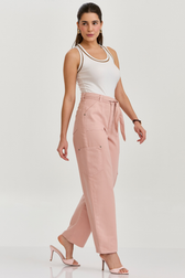 Calça Barrel Cargo Lina Blush