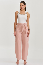 Calça Barrel Cargo Lina Blush