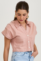 Camisa Cropped Eliza Blush