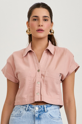 Camisa Cropped Eliza Blush