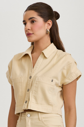 Camisa Cropped Eliza Vanilla