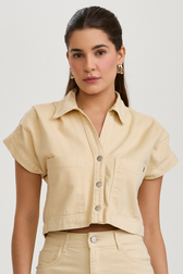 Camisa Cropped Eliza Vanilla