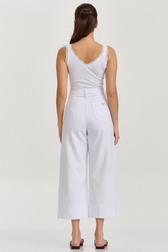 Calça Cropped Wide Isla White