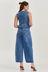 Calça Jeans Balloon Wide Cropped Delina