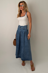 Saia Jeans Midi Sylvie