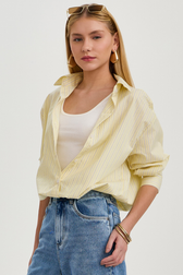 Camisa Cropped Sofia Listras Vanilla