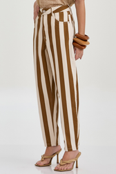 Calça Balloon Amira Listras Toffee
