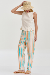 Calça Balloon Amira Listras Blue
