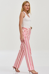 Calça Reta Ariana Listras Red