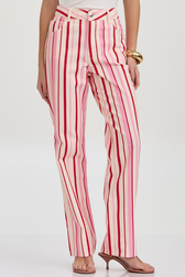 Calça Reta Ariana Listras Red