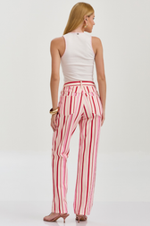 Calça Reta Ariana Listras Red