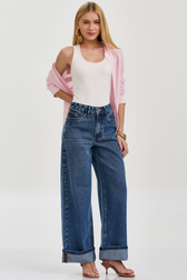 Calça Super Wide Jeans Isis Salles