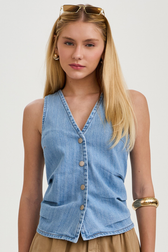 Colete Lucy Listras Denim