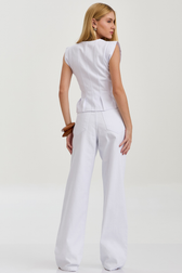Calça Reta Alta Jade White