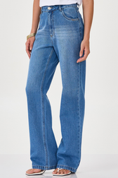 Calça Jeans Wide Leg Thassia Scott 