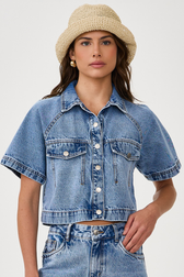 Camisa Jeans Cropped Ivanna