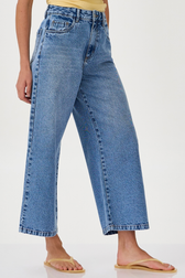 Calça Jeans Cropped Wide Inez