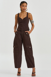 Calça Balloon Cargo Monique Espresso