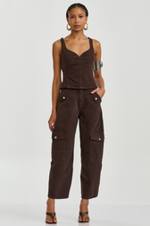 Calça Balloon Cargo Monique Espresso