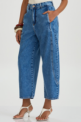 Calça Jeans Barrel Cropped Rebeca 