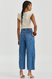 Calça Jeans Barrel Cropped Rebeca 