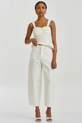 Calça Balloon Wide Cropped Delina Natural