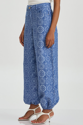Calça Maxi Aladim Alana Mosaic Denim
