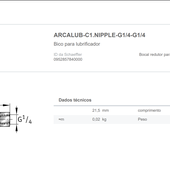 ARCALUB-C1.NIPPLE -  G1/4 - G1/4 -  Lubrificador automático Arcalub Concept 1