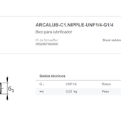ARCALUB-C1.NIPPLE- UNF1/4 - G1/4 -  Lubrificador automático Arcalub Concept 1